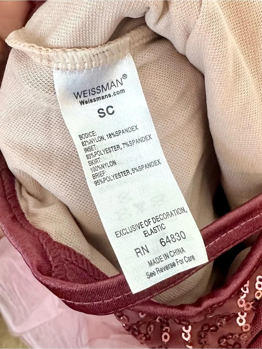 Weissman La Vie En Rose Sequin Tulle Ballet Dress in Rosewood - Size: SC (6/6X)
